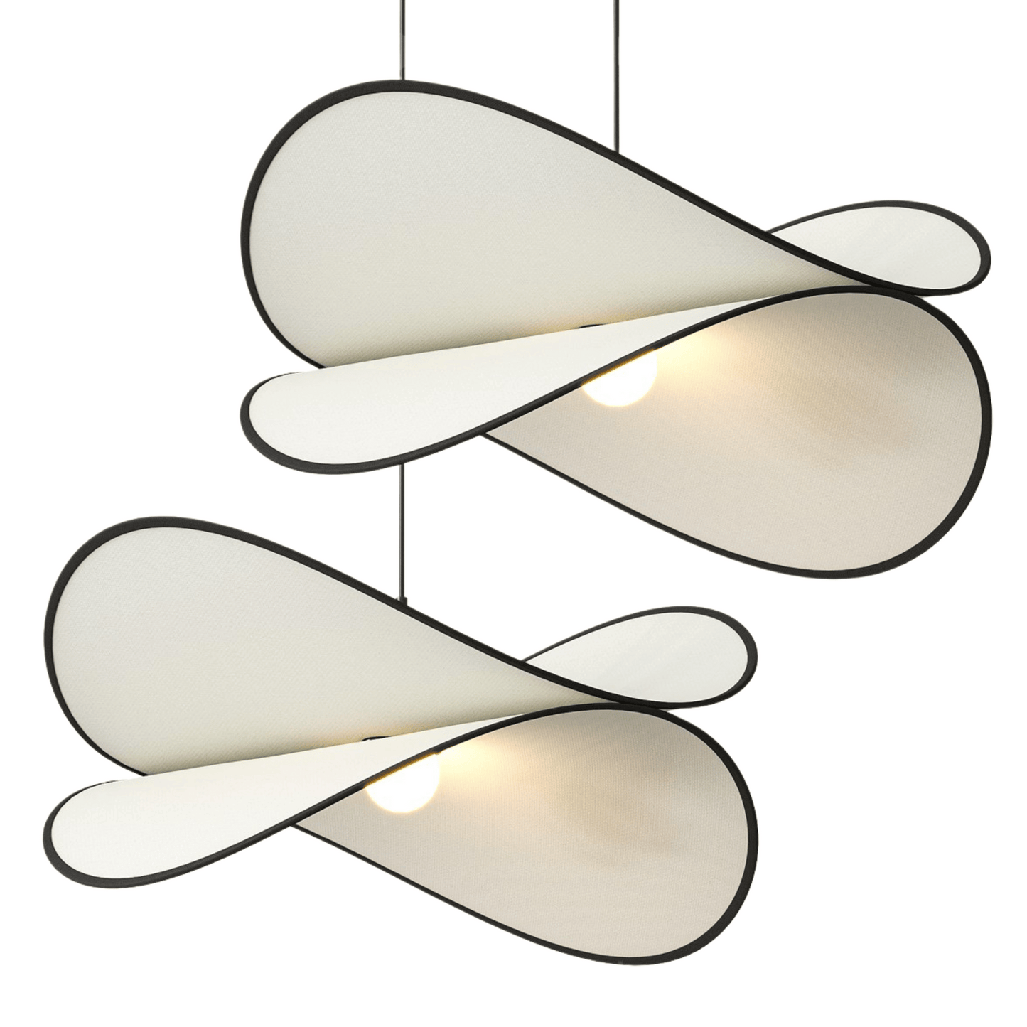 Two of our Vintage Pendant Light with Fabric Shade – LED E27