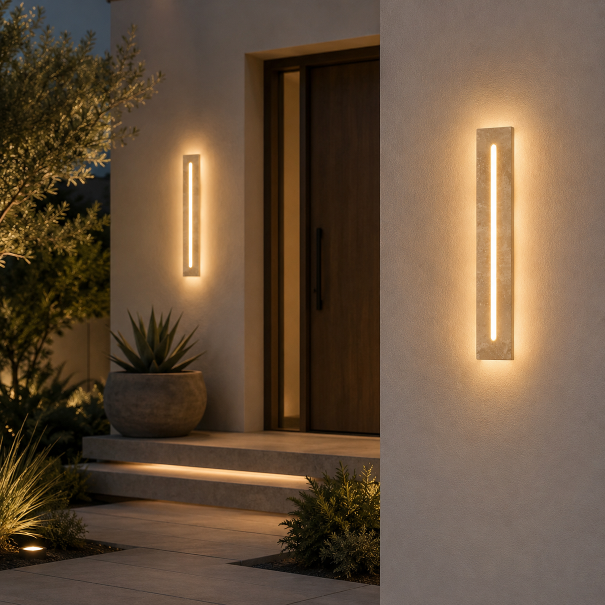 Verano Outdoor Travertine Wall Light