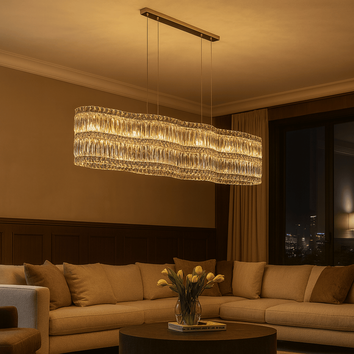 Lumivelle Crystal Wave Chandelier