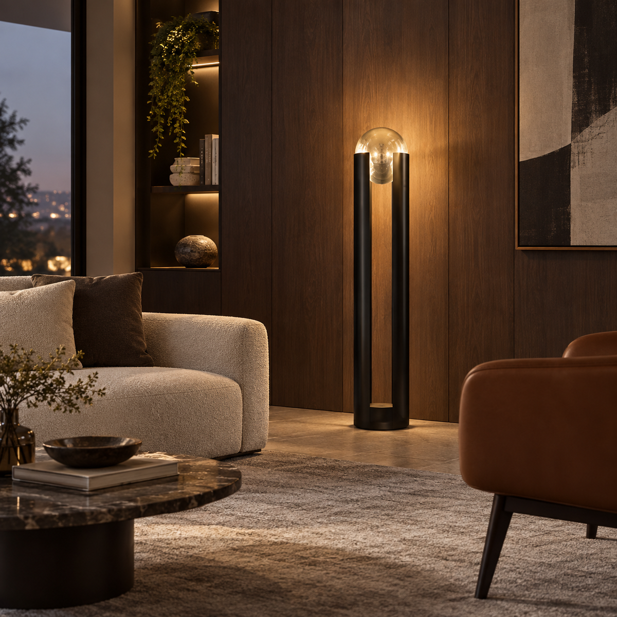 Luxury Brass Glass Ball Floor Lamp