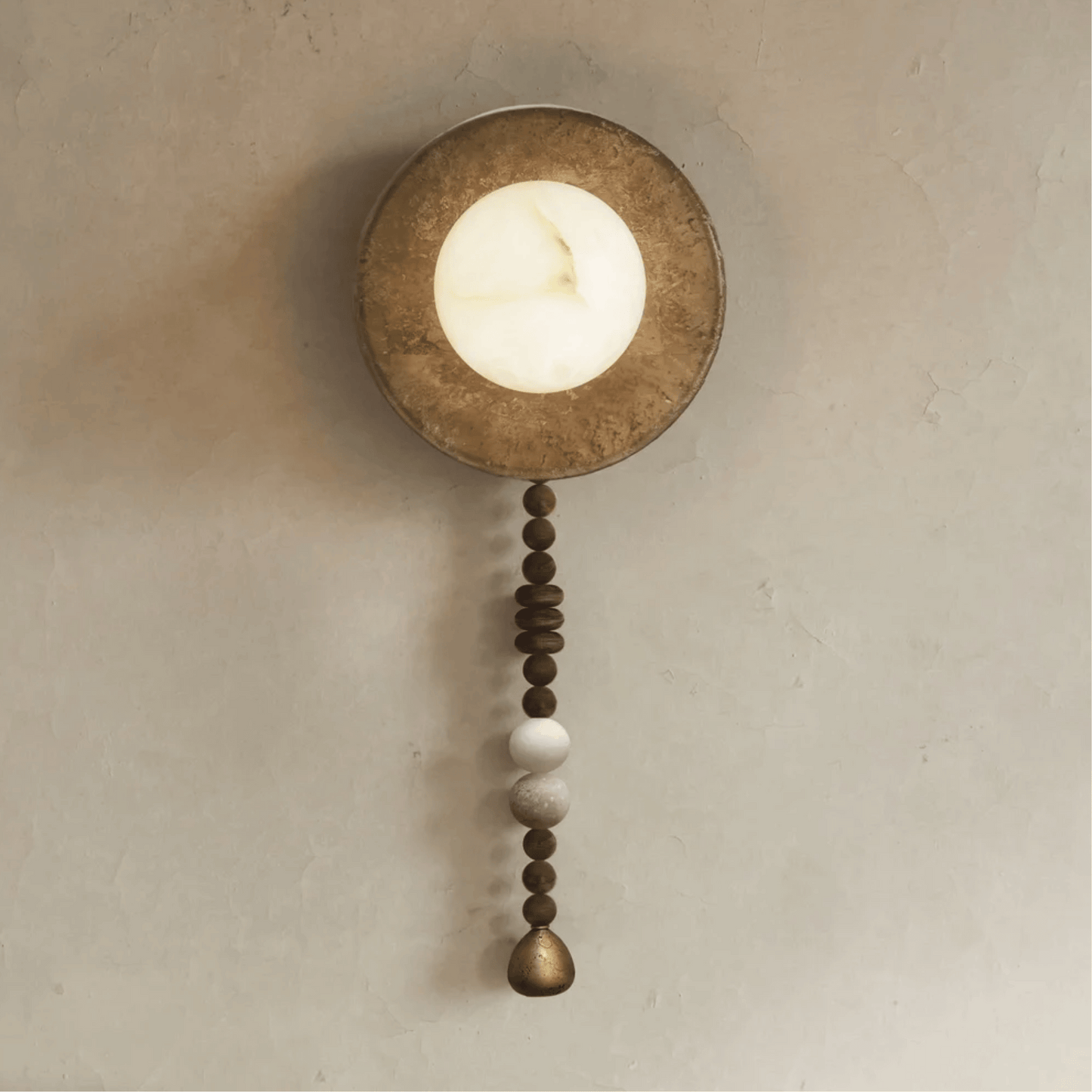Aureum Wall Sconce – Retro Marble & Wood LED Light