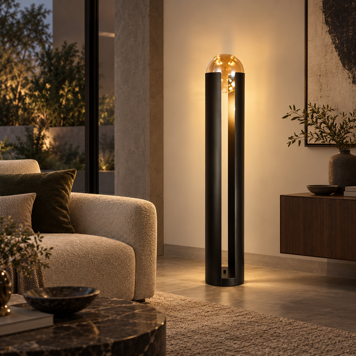 Luxury Brass Glass Ball Floor Lamp
