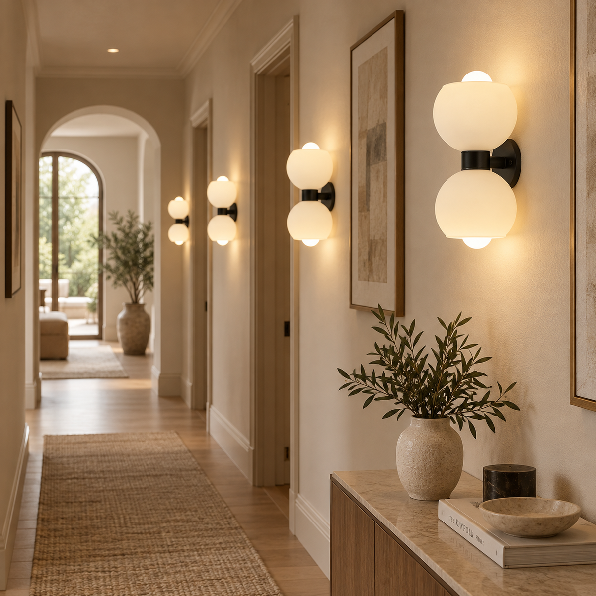 Virelle Double Globe Glass Wall Light
