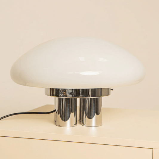 LumoSphere Bauhaus Table Lamp – Retro Milk White Acrylic LED Light