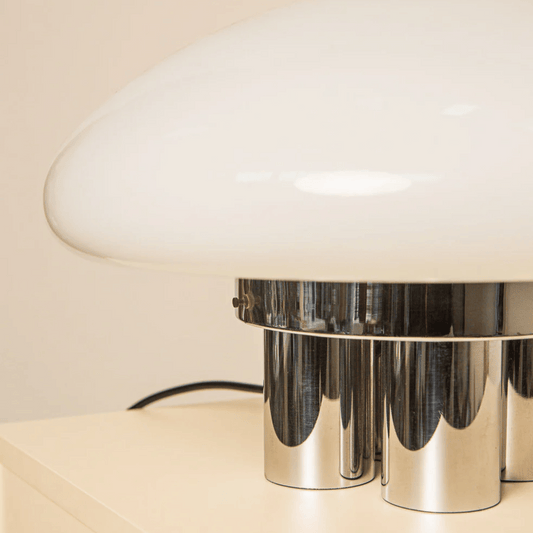 LumoSphere Bauhaus Table Lamp – Retro Milk White Acrylic LED Light