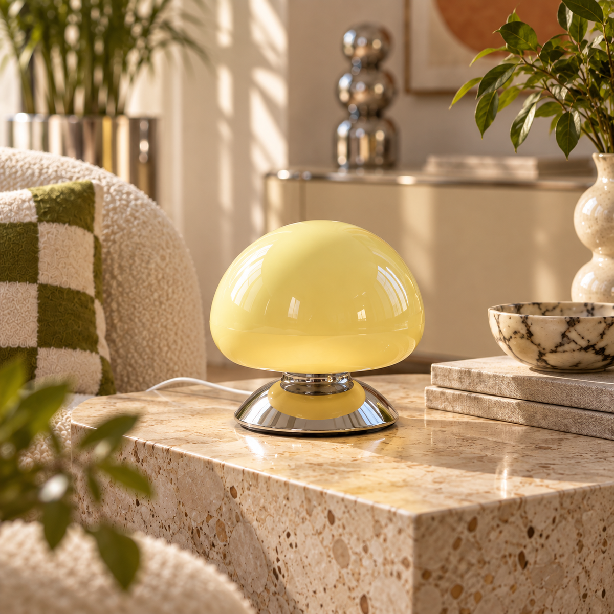 Cresta Glass Mushroom Table Lamp