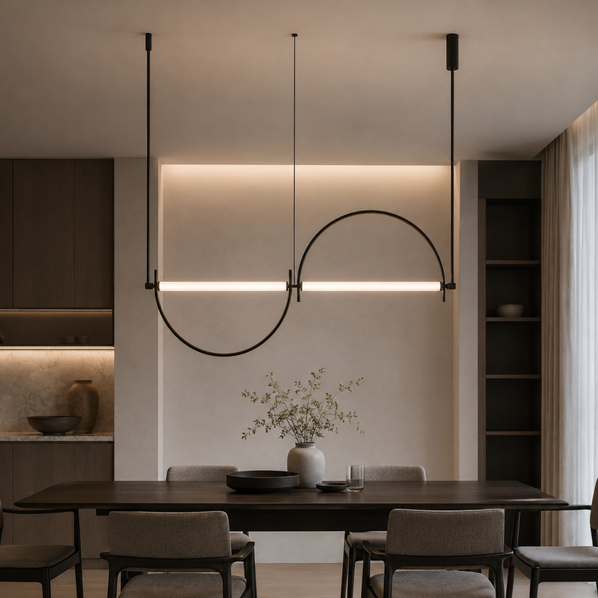 Linea Halo Black Pendant Light