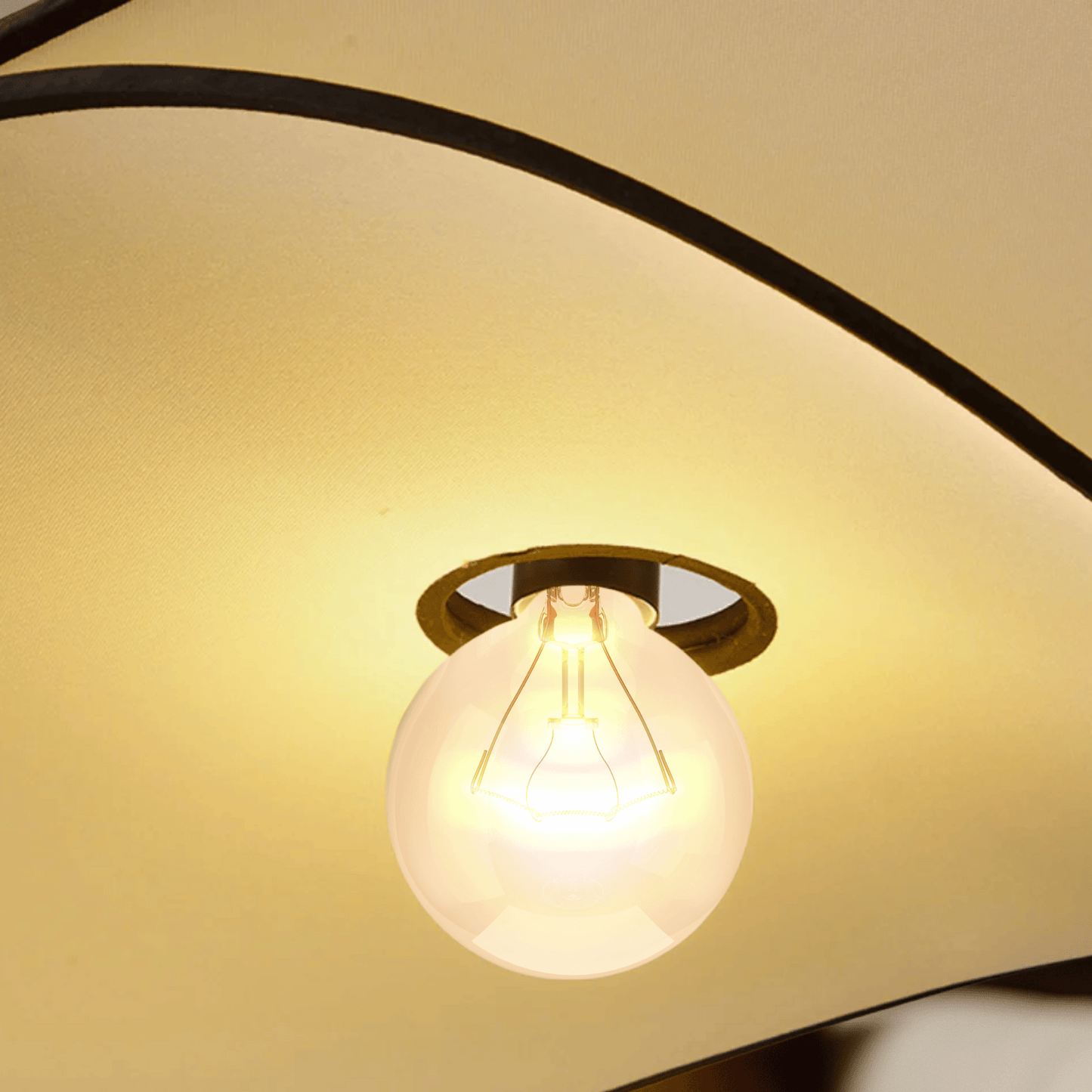 Close look at Variant image for Vintage Pendant Light with Fabric Shade