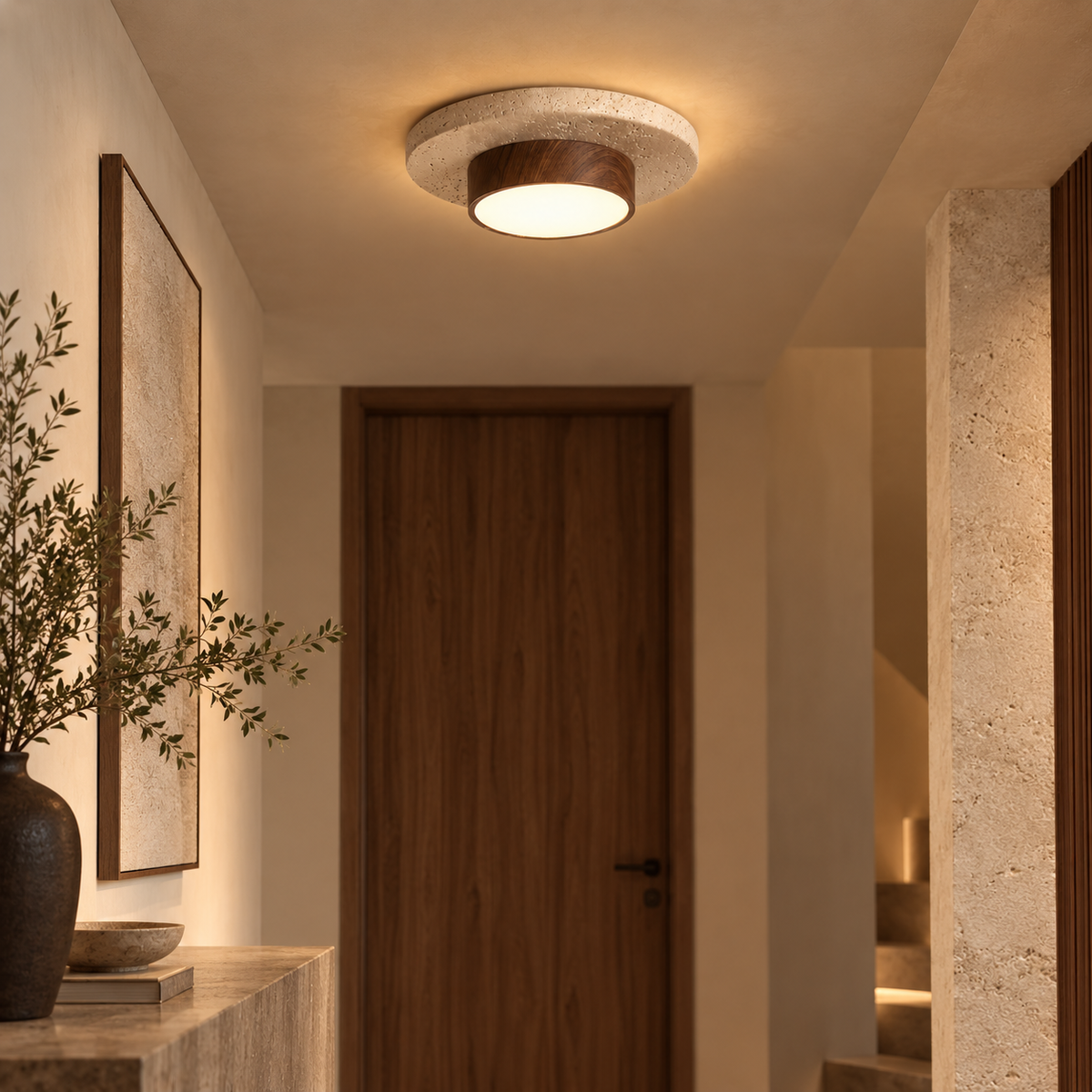 Nivora Travertine Ceiling Light