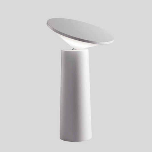 White table lamp on a gray backround