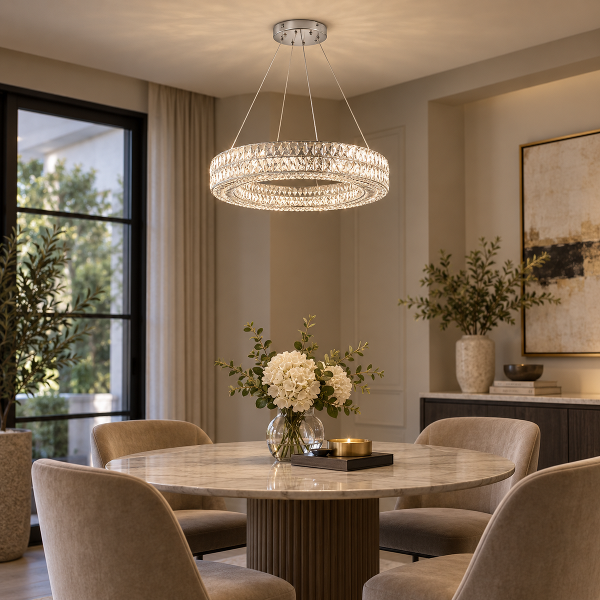 Virelia Crystal Ring Chandelier