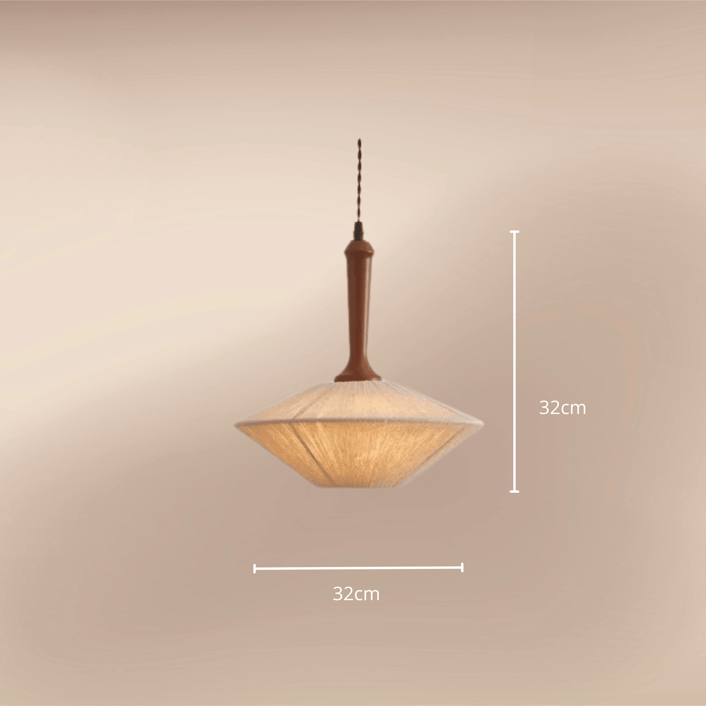Hand Knitted Cotton Thread Pendant Light with Solid Wood Base – Zen Art Kitchen Pendant Lighting for Serene Ambiance 1