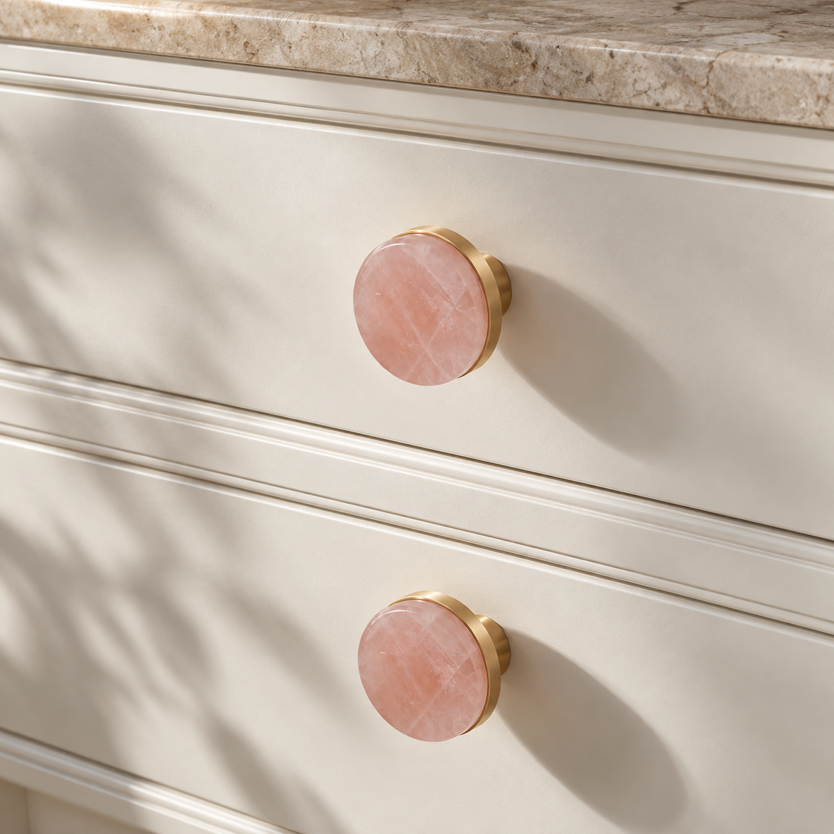 Roselle Crystal & Brass Cabinet Knobs