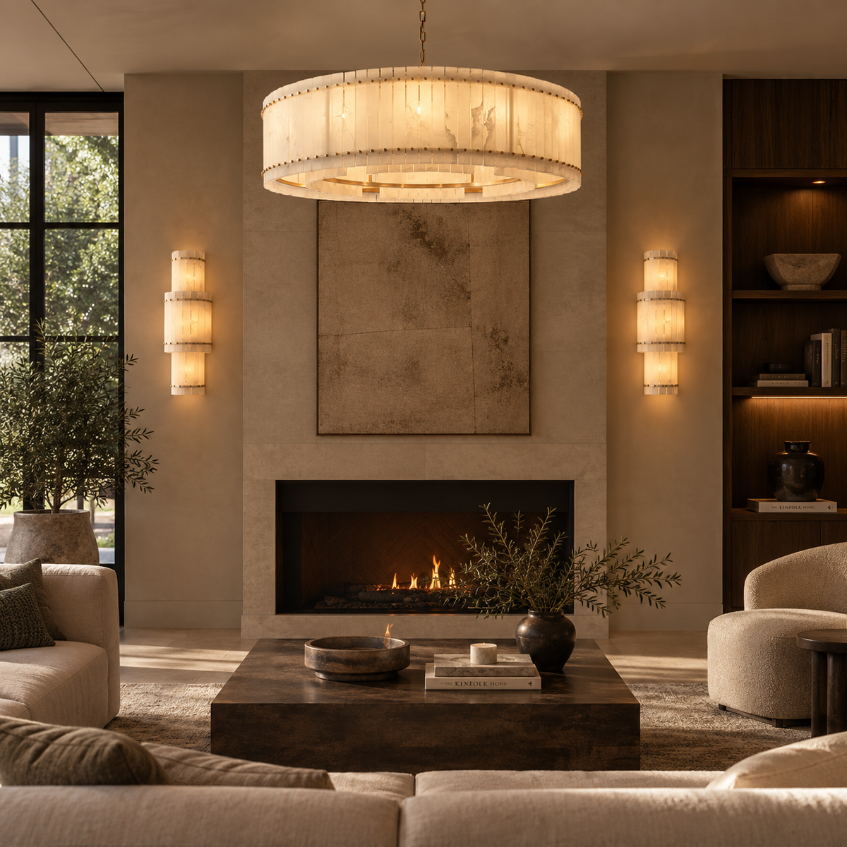 Nerelle Round Natural Marble Chandelier