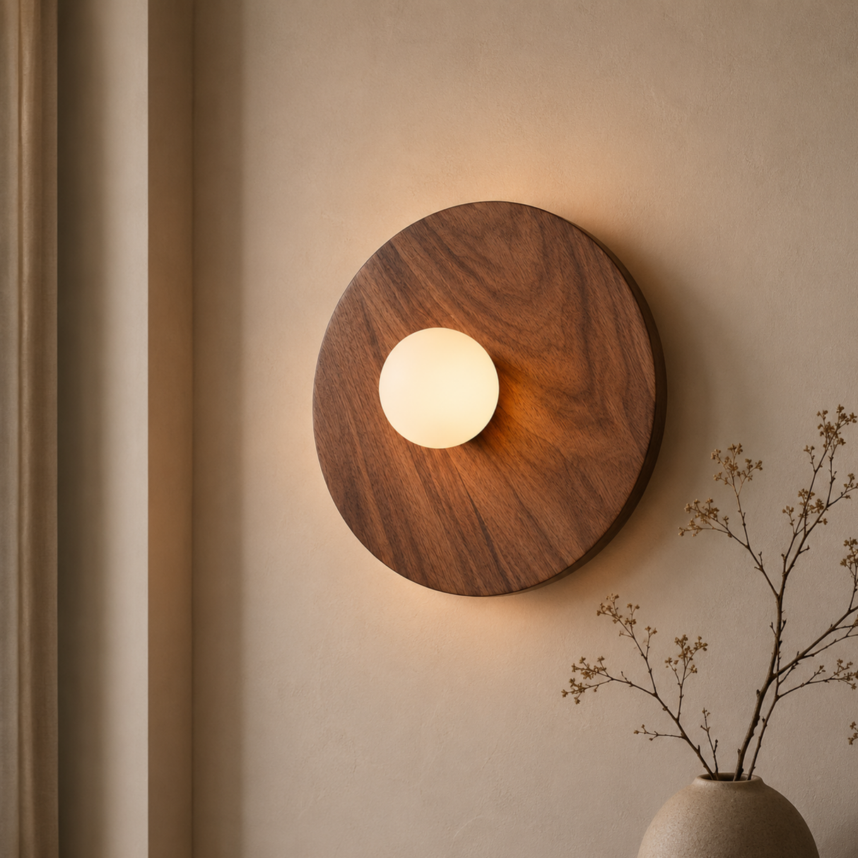 Nordholm Walnut Wall Lamp