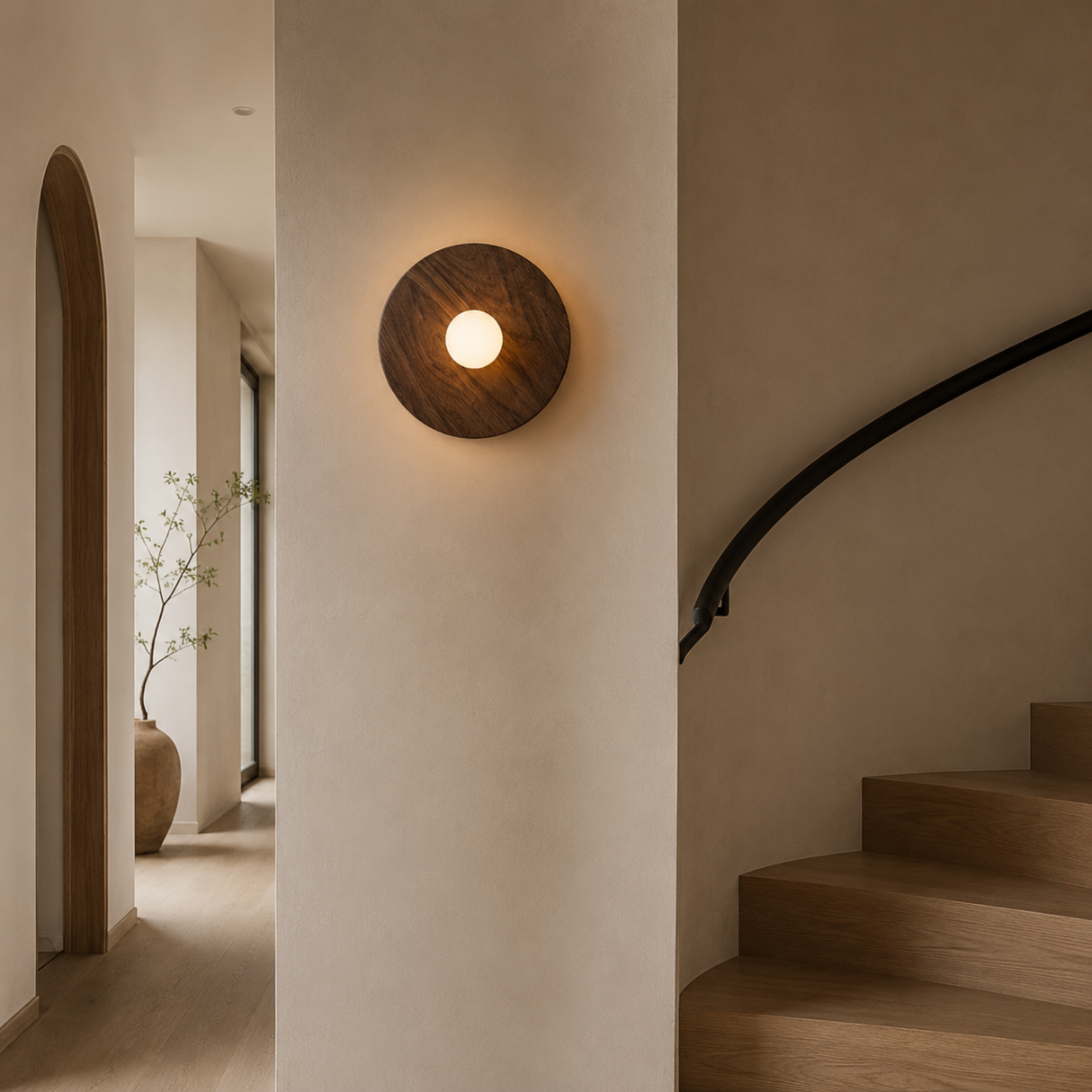 Nordholm Walnut Wall Lamp