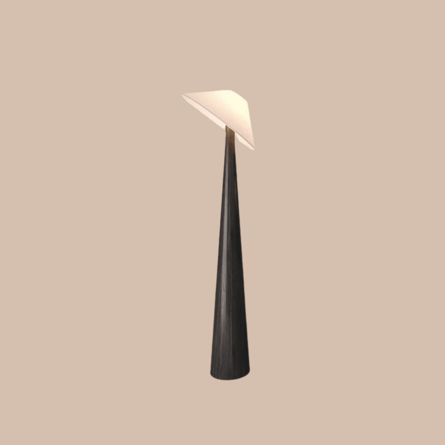 Japanese Wabi-Sabi Zen Floor Lamp – Solid Wood Standing Lamp for Living Room, Bedroom, and Study, 165cm Tall dark brown model