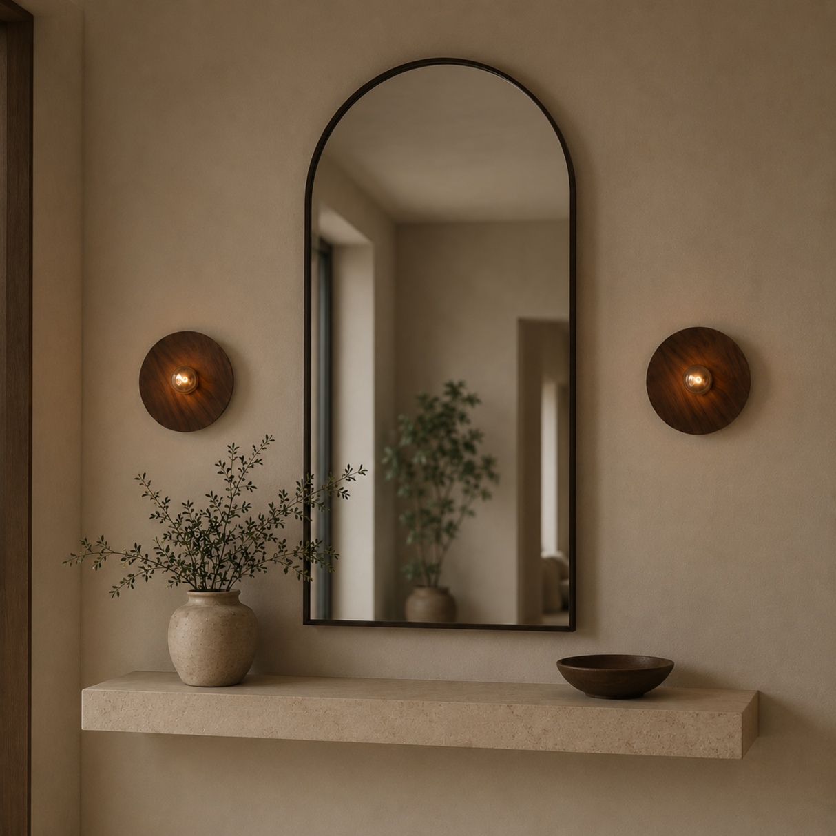 Nordholm Walnut Wall Lamp