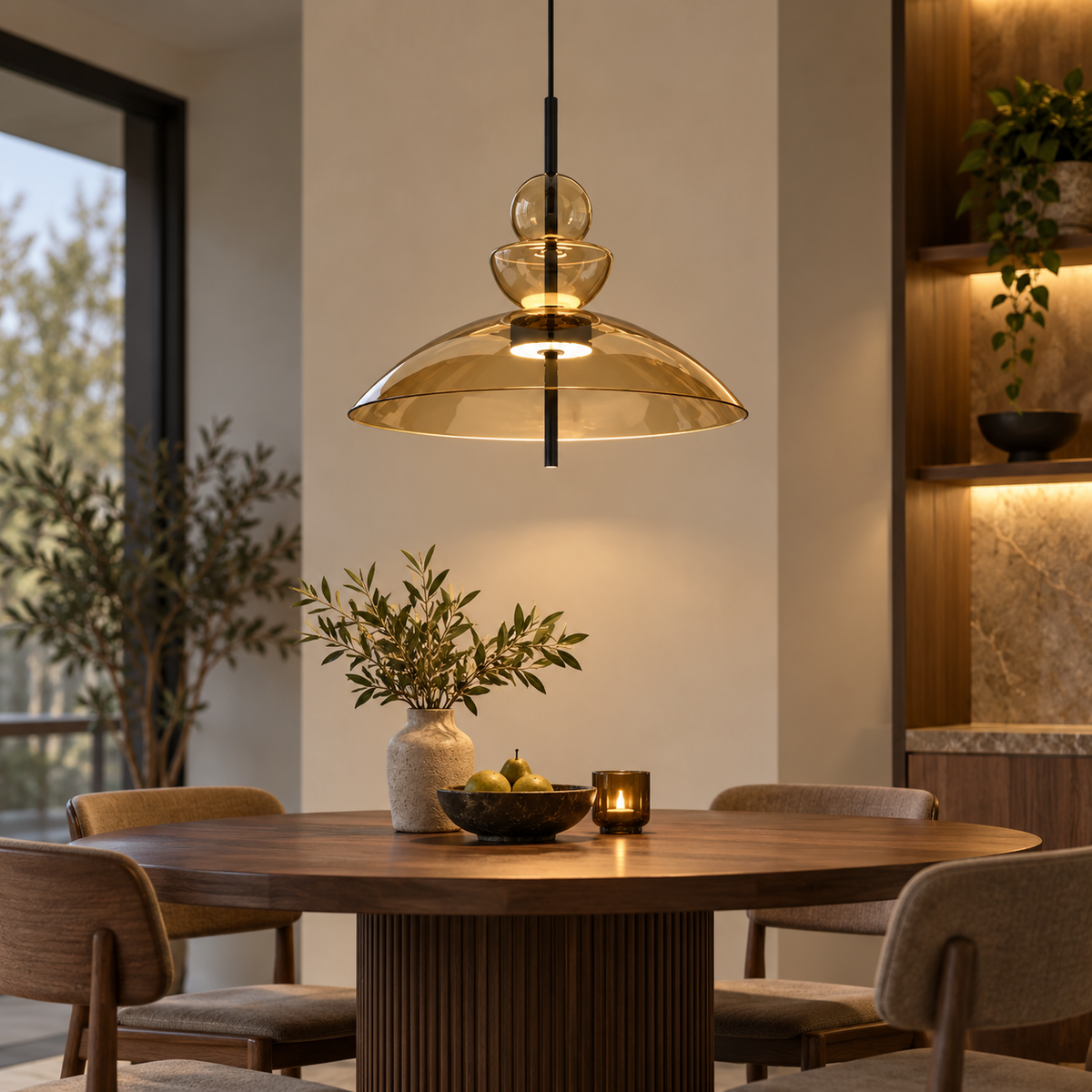 Velune Sculptural Glass Pendant Light