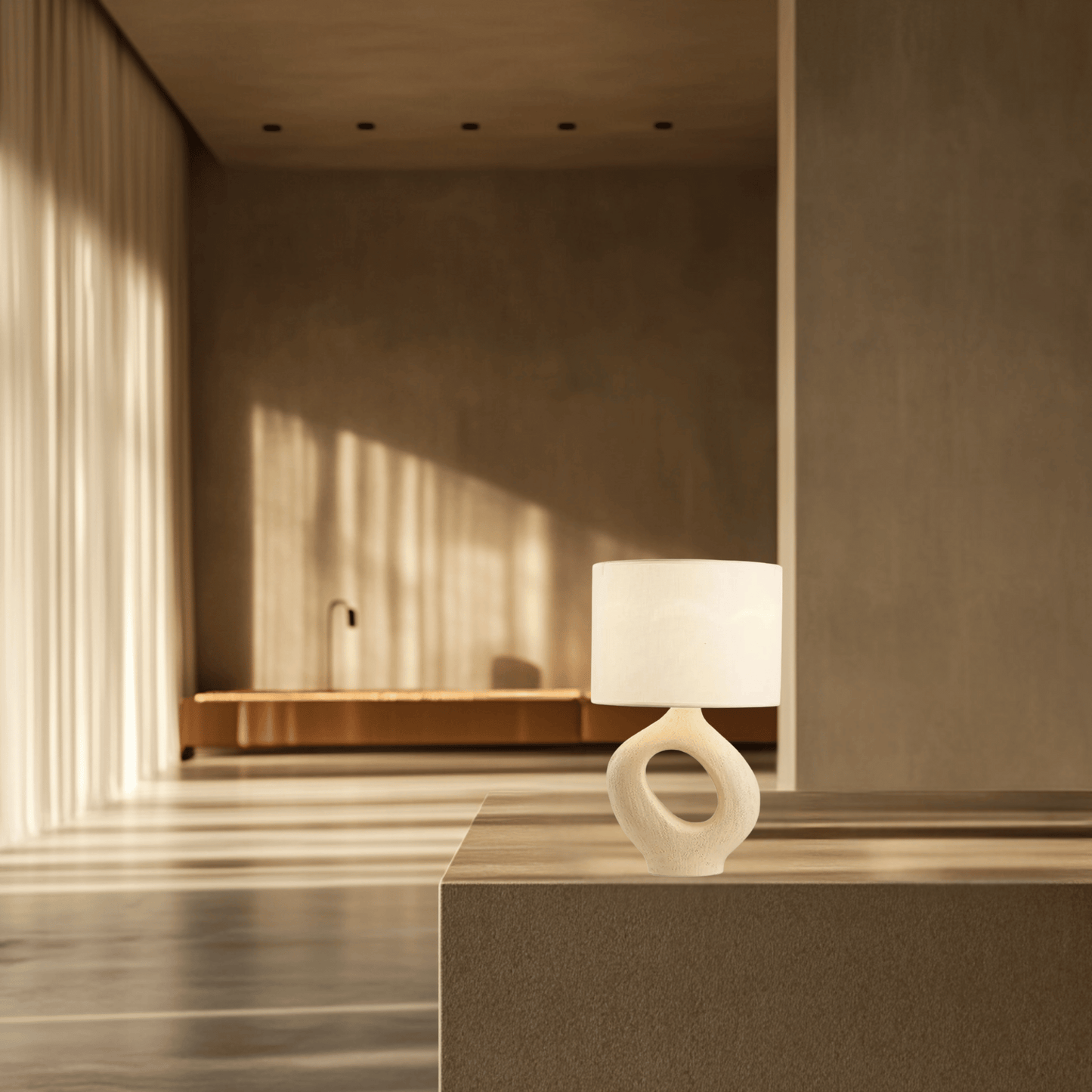 This modern Wabi-sabi table lamp combines artistic design with functionality, making it a perfect addition to your bedroom or living room.