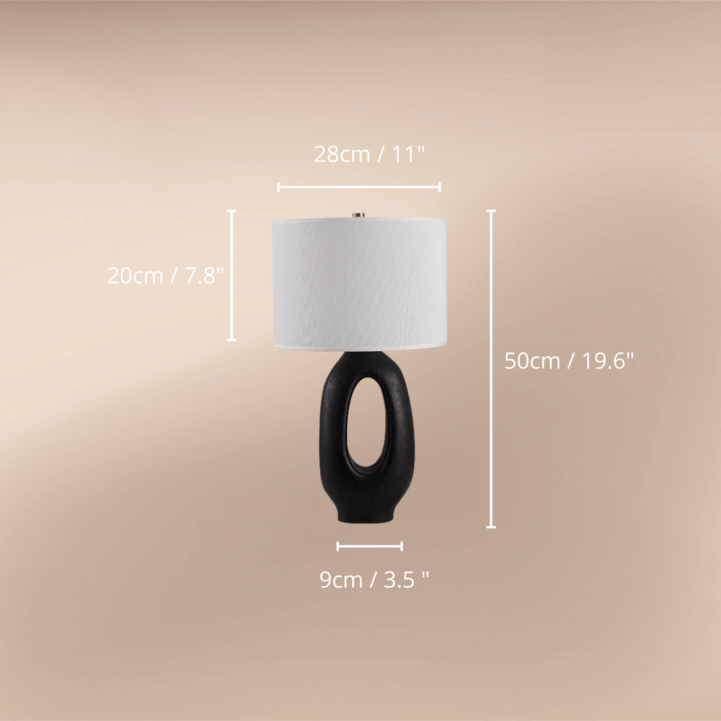 Modern Wabi-sabi table lamp combines artistic design with functionality, making it a perfect addition to your bedroom or living room. Black & White