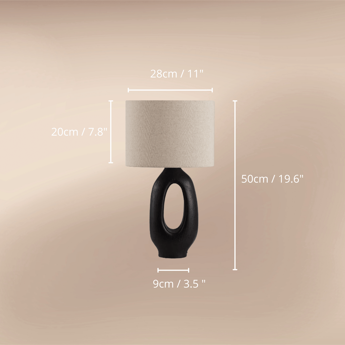 Modern Wabi-sabi table lamp combines artistic design with functionality, making it a perfect addition to your bedroom or living room. Black & Beige