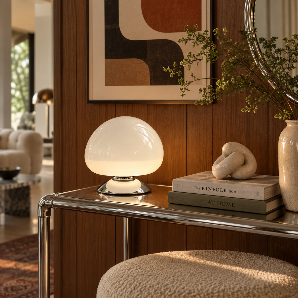 Cresta Glass Mushroom Table Lamp