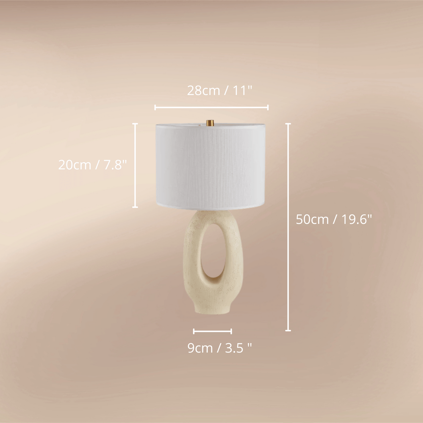 Modern Wabi-sabi table lamp combines artistic design with functionality, making it a perfect addition to your bedroom or living room.Beige & White