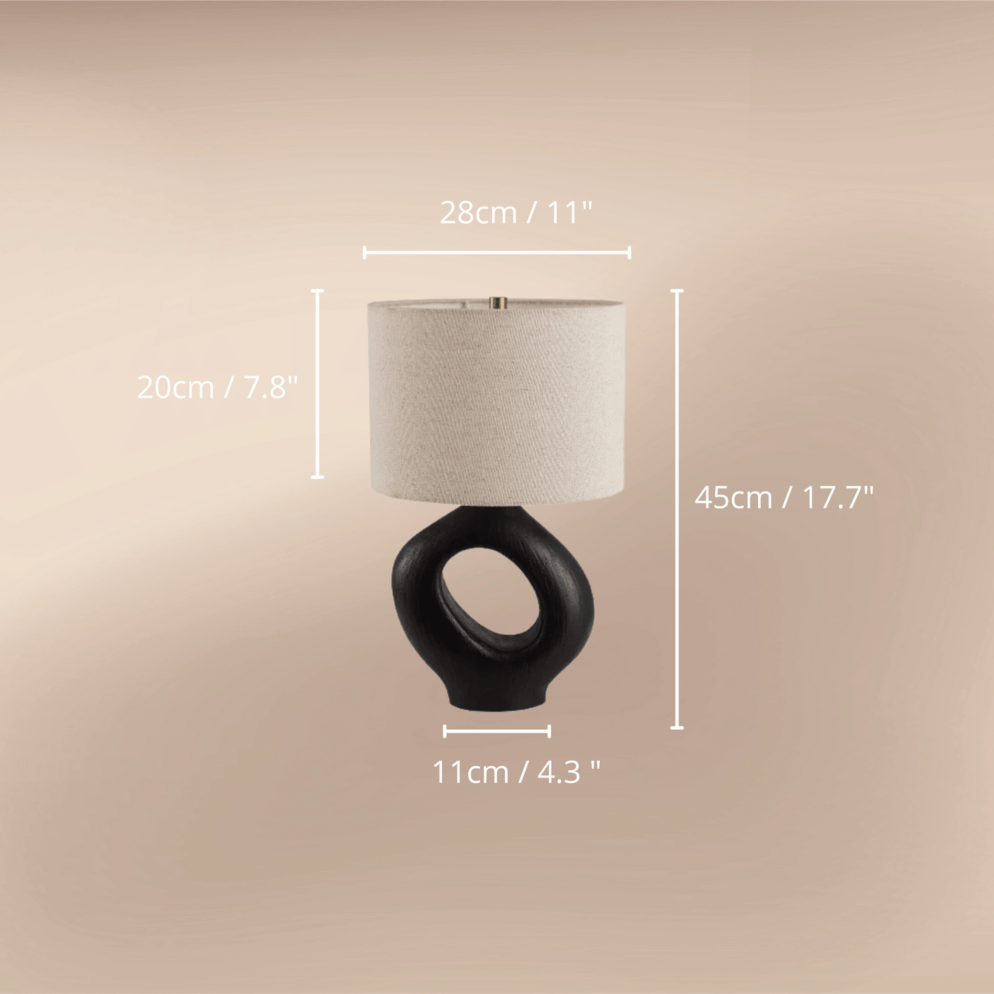 Modern Wabi-sabi table lamp combines artistic design with functionality, making it a perfect addition to your bedroom or living room. Black & Beige