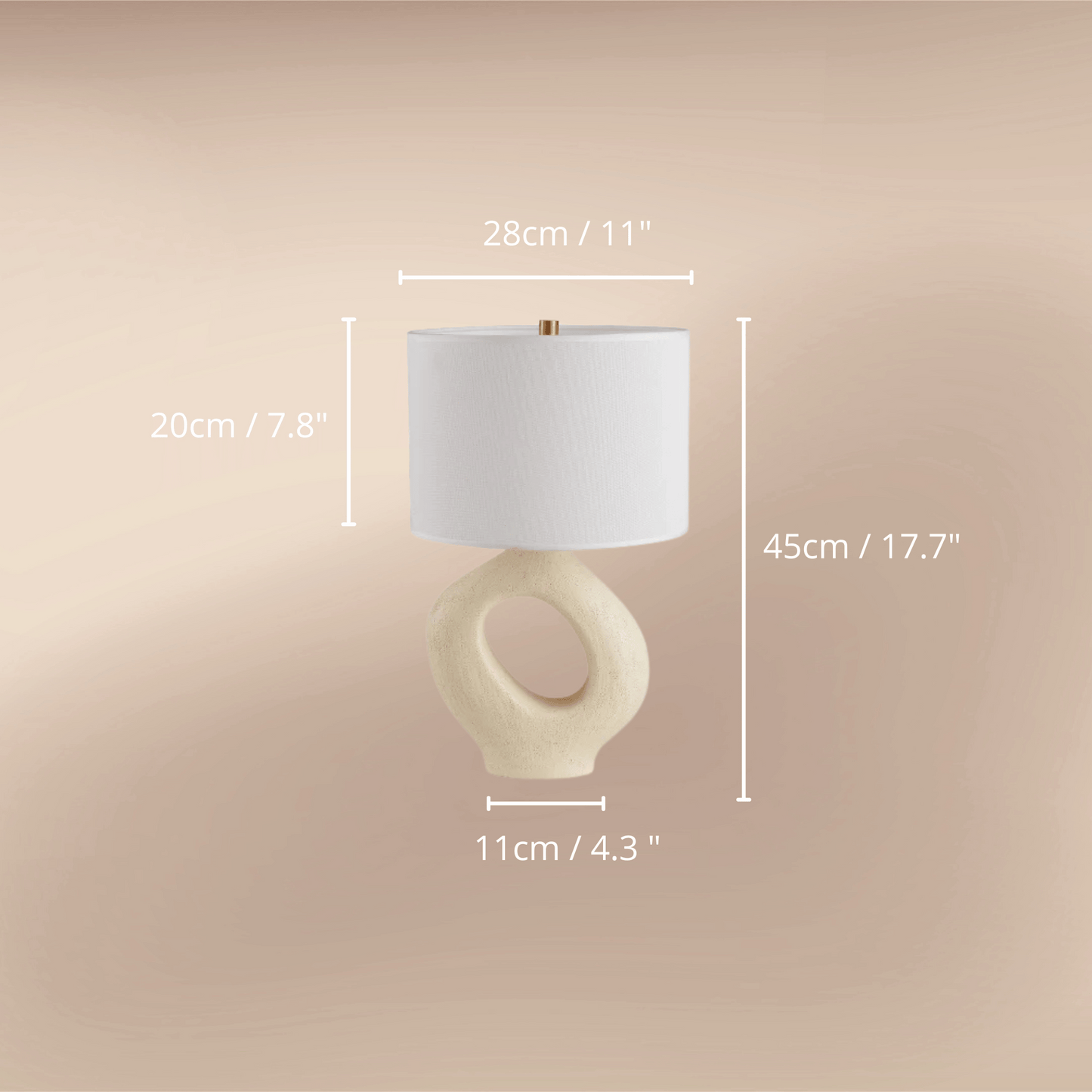 Modern Wabi-sabi table lamp combines artistic design with functionality, making it a perfect addition to your bedroom or living room. Beige & White