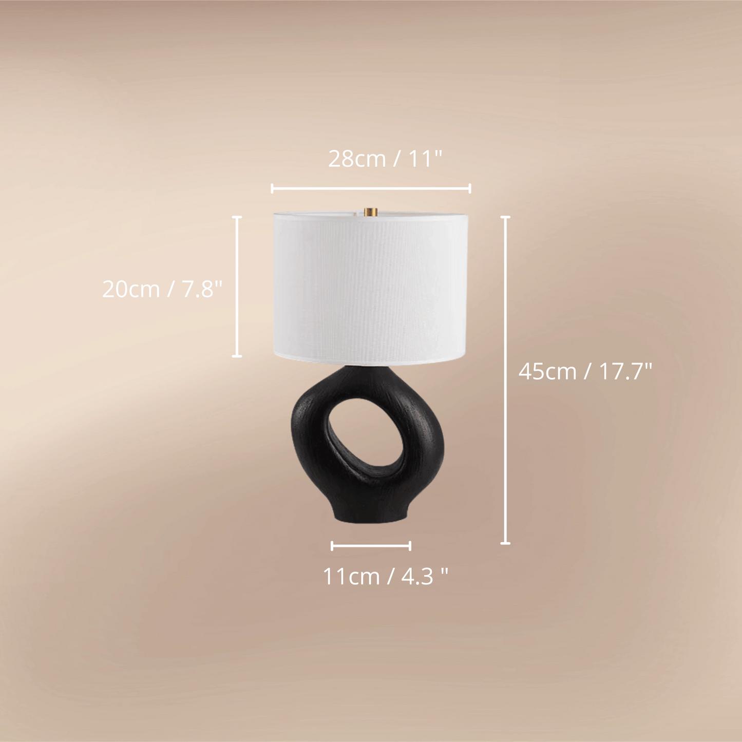 Modern Wabi-sabi table lamp combines artistic design with functionality, making it a perfect addition to your bedroom or living room. Black & White