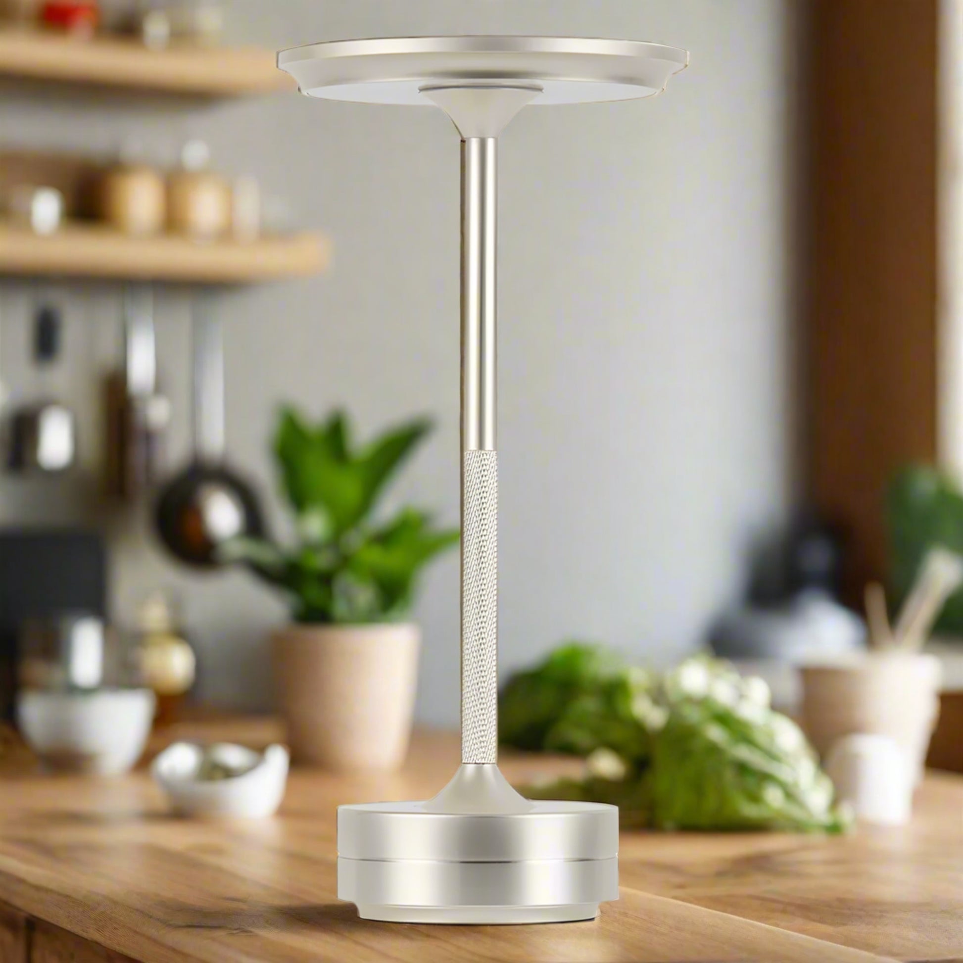 Metallic pendant light fixture on a white background