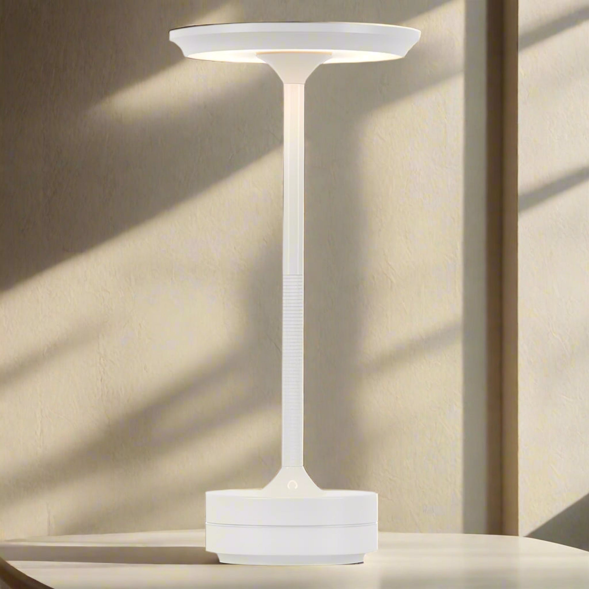 White portable lamp on a white background