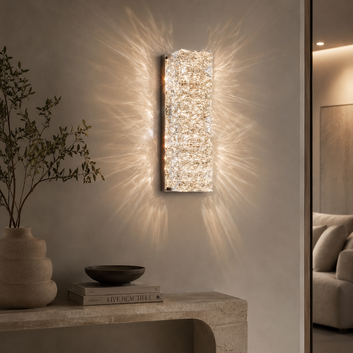 Celestine Crystal LED Wall Sconce