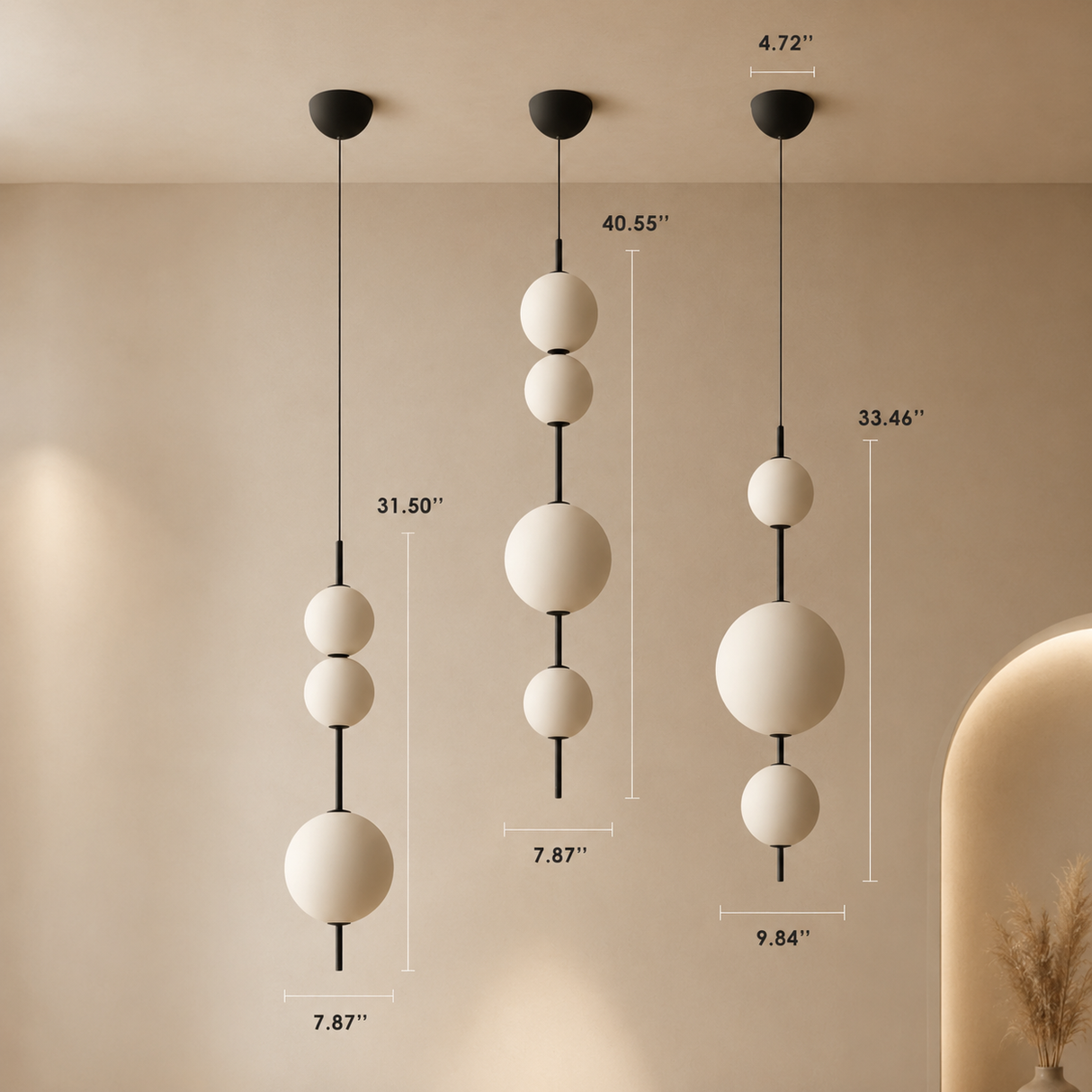 Arlo Modern White Glass Ball Pendant