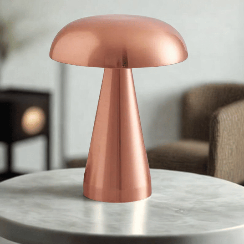 Stylish Glowshroom Retro Mushroom LED Table Lamp – Rechargeable Touch Sensor Light for modern decor and adjustable brightness.