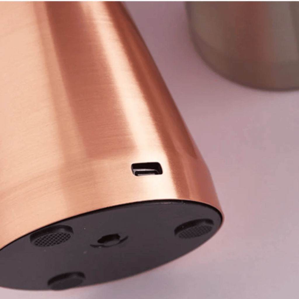 Rechargeable Touch Sensor Light featuring the Glowshroom Retro Mushroom LED Table Lamp’s stylish base and USB port.
