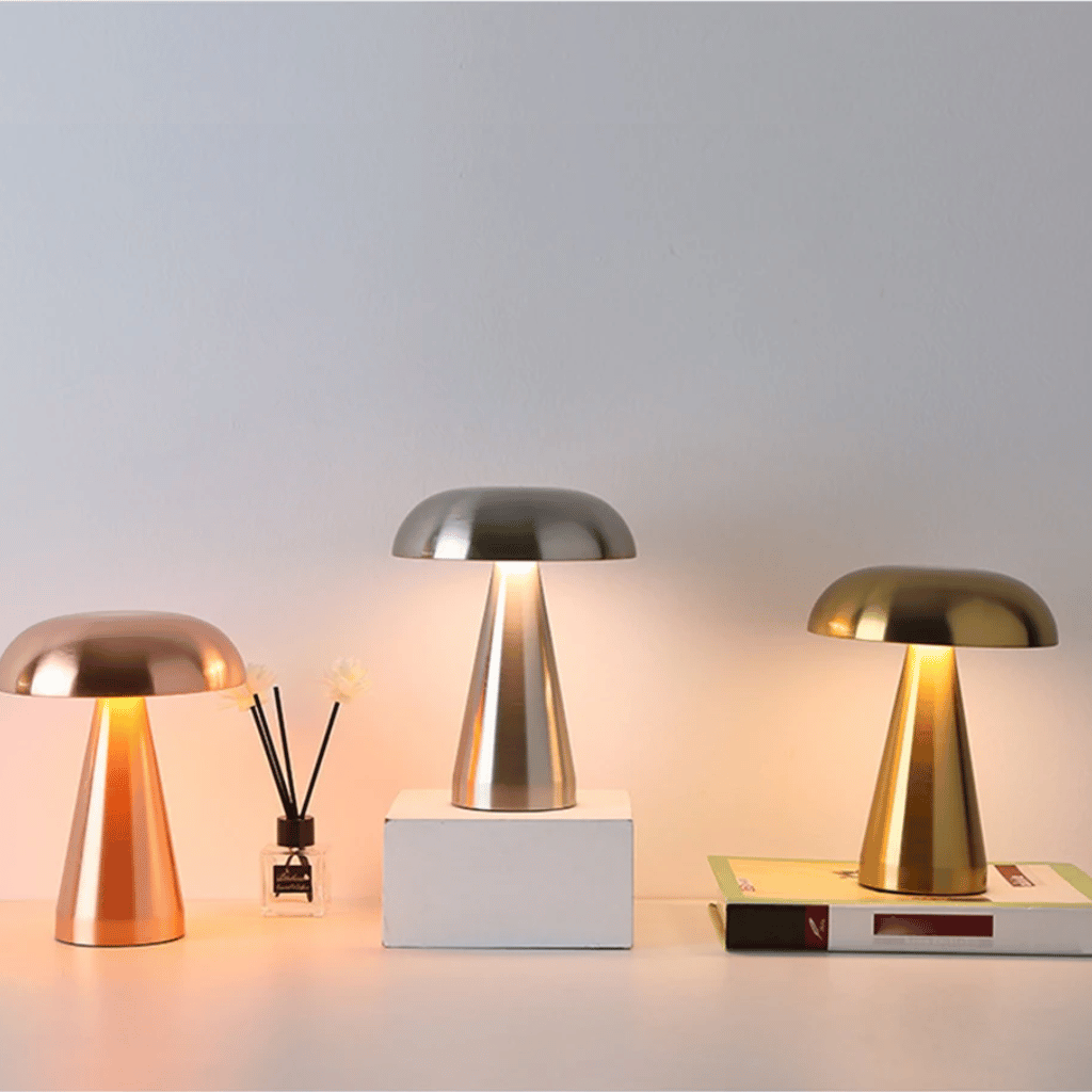 Stylishly illuminate your space with the Glowshroom Retro Mushroom LED Table Lamp – Rechargeable Touch Sensor Light.