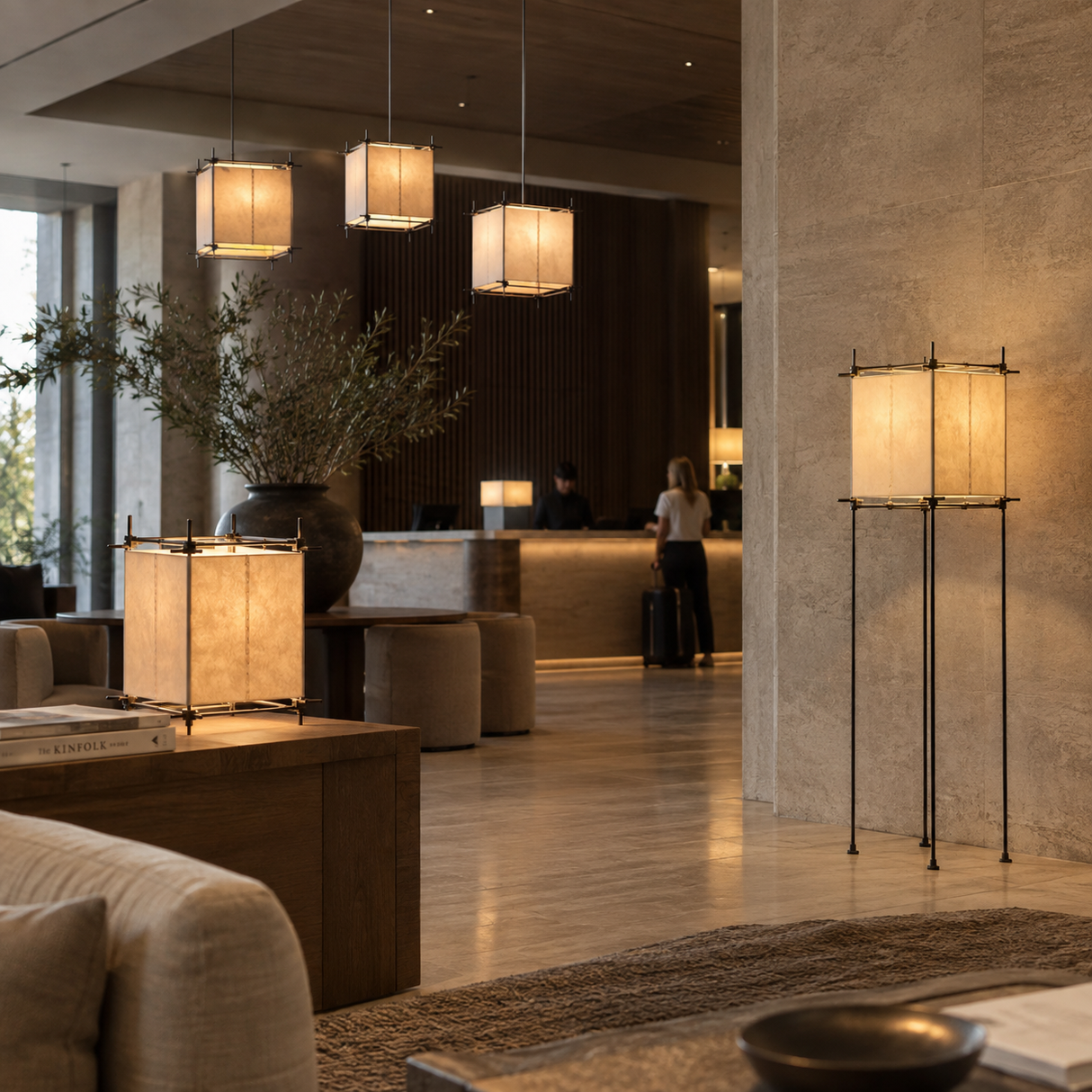 Avela Parchment Cube Pendant Light
