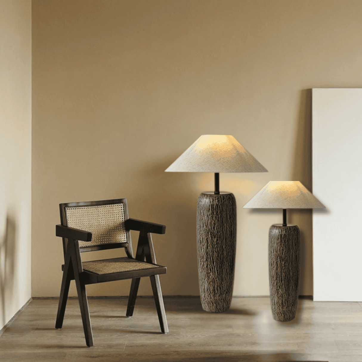 Vintage Japanese Floor Lamp small and large in living room