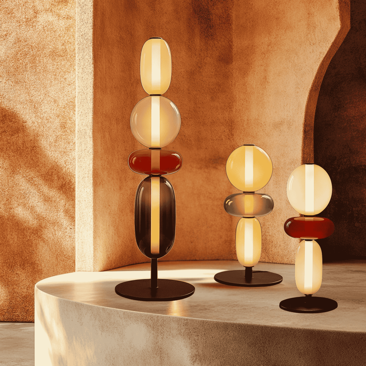 LumoVerre LED Colored Glass Lamp | Baskoraa