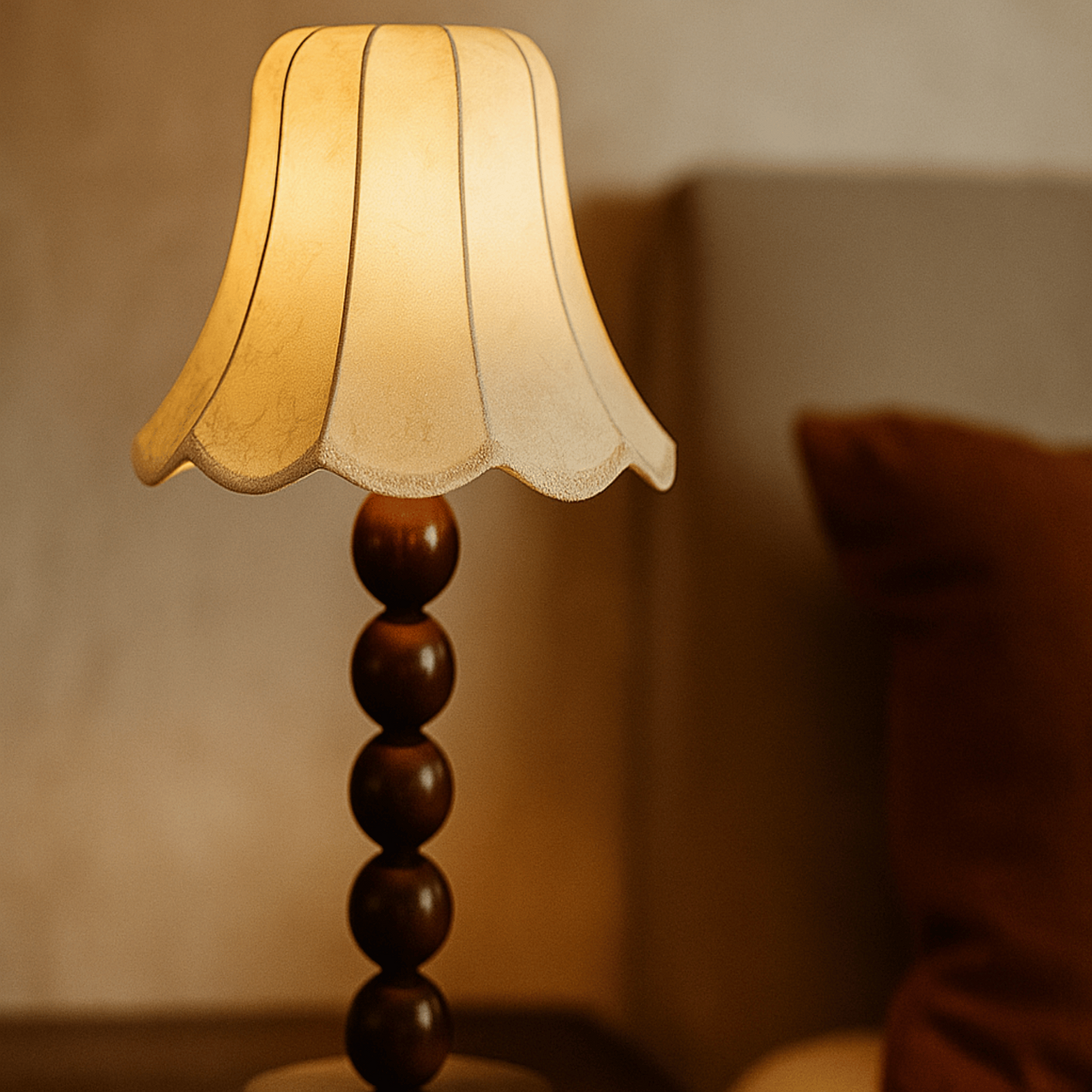 Variant image for Modern White Mushroom table lamp close look