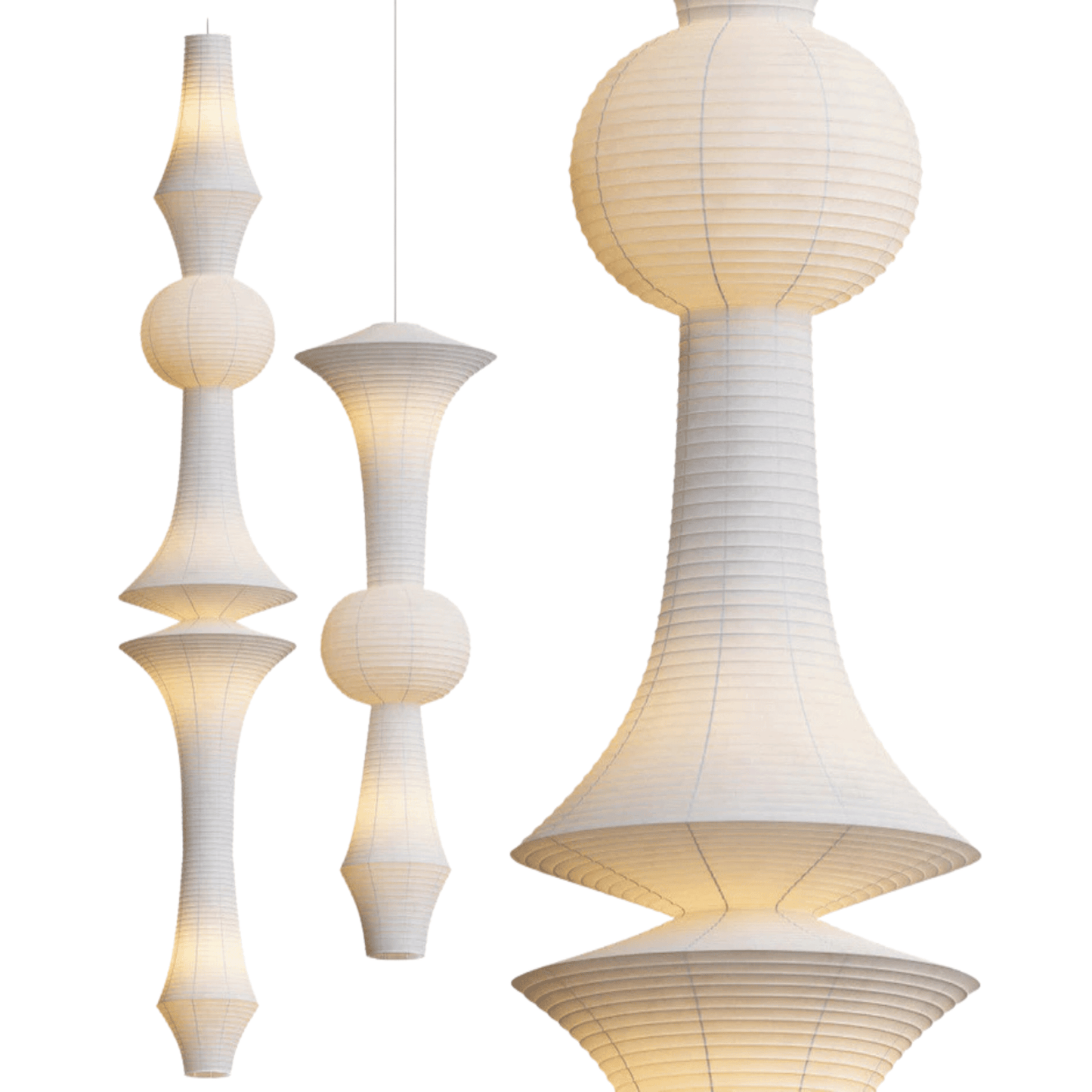 ZenLite - Akari Noguchi Inspired LED Pendant Light for Modern Home Decor lose look