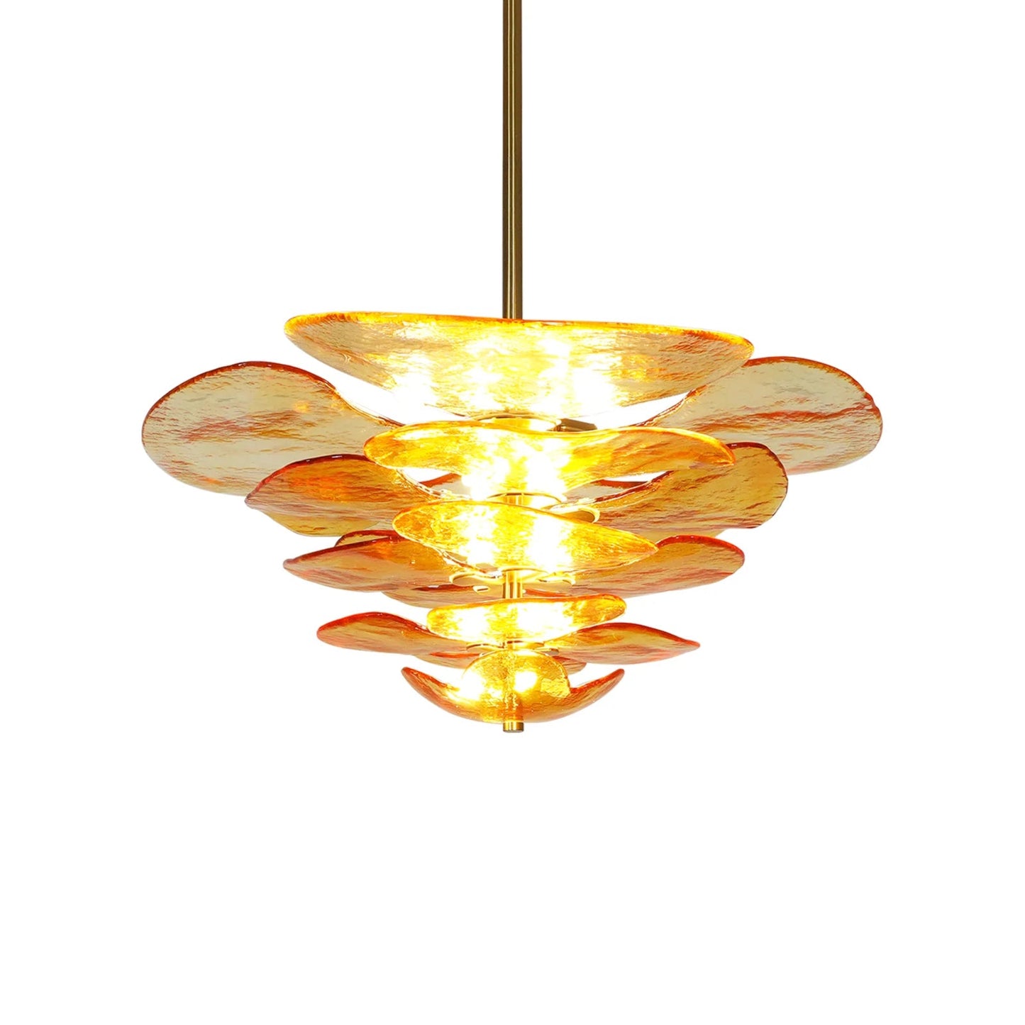 Decorative pendant light with a unique design on a white background