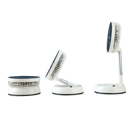 Portable Foldable Oscillating Standing Fan – Rechargeable Pedestal offers versatile cooling with a sleek design and remote control.