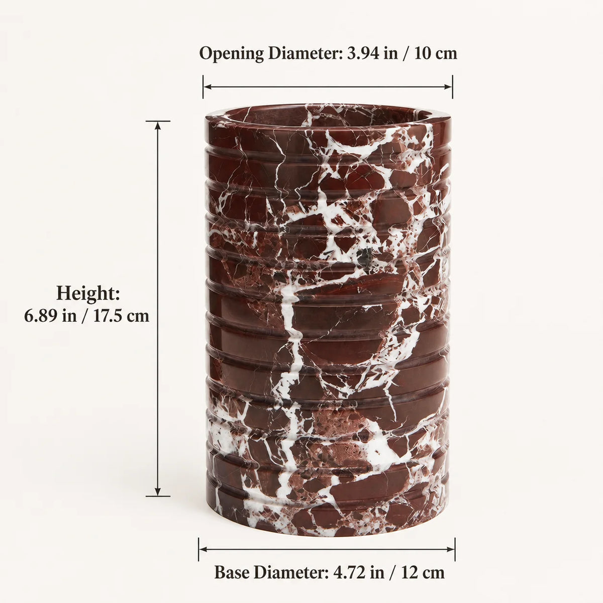 Vellaro Ribbed Natural Marble Bottle Chiller