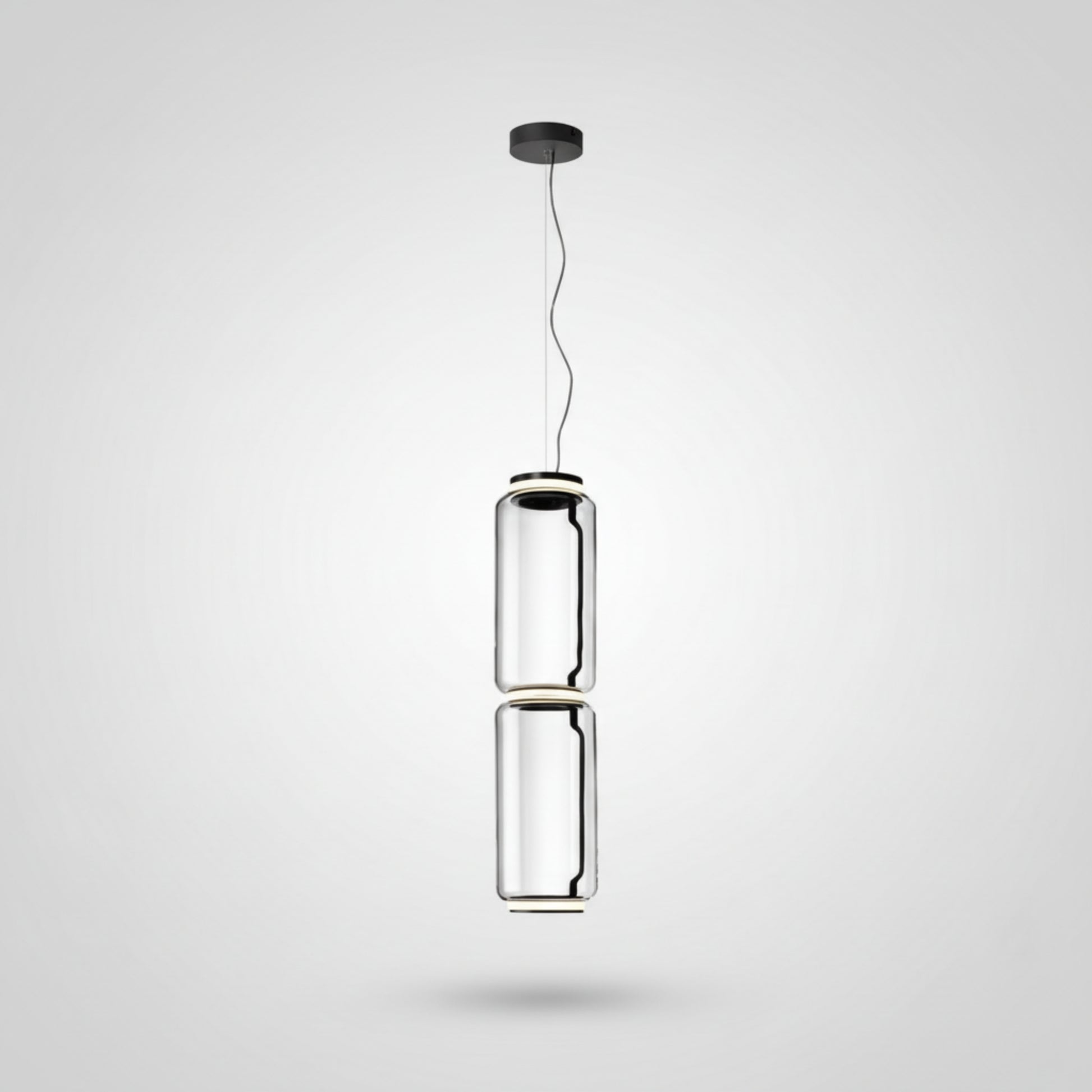 Modern pendant light with dimensions H640 and D180 on a white background