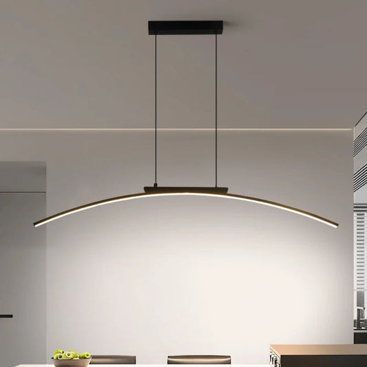 Modern pendant light hanging in a kitchen setting