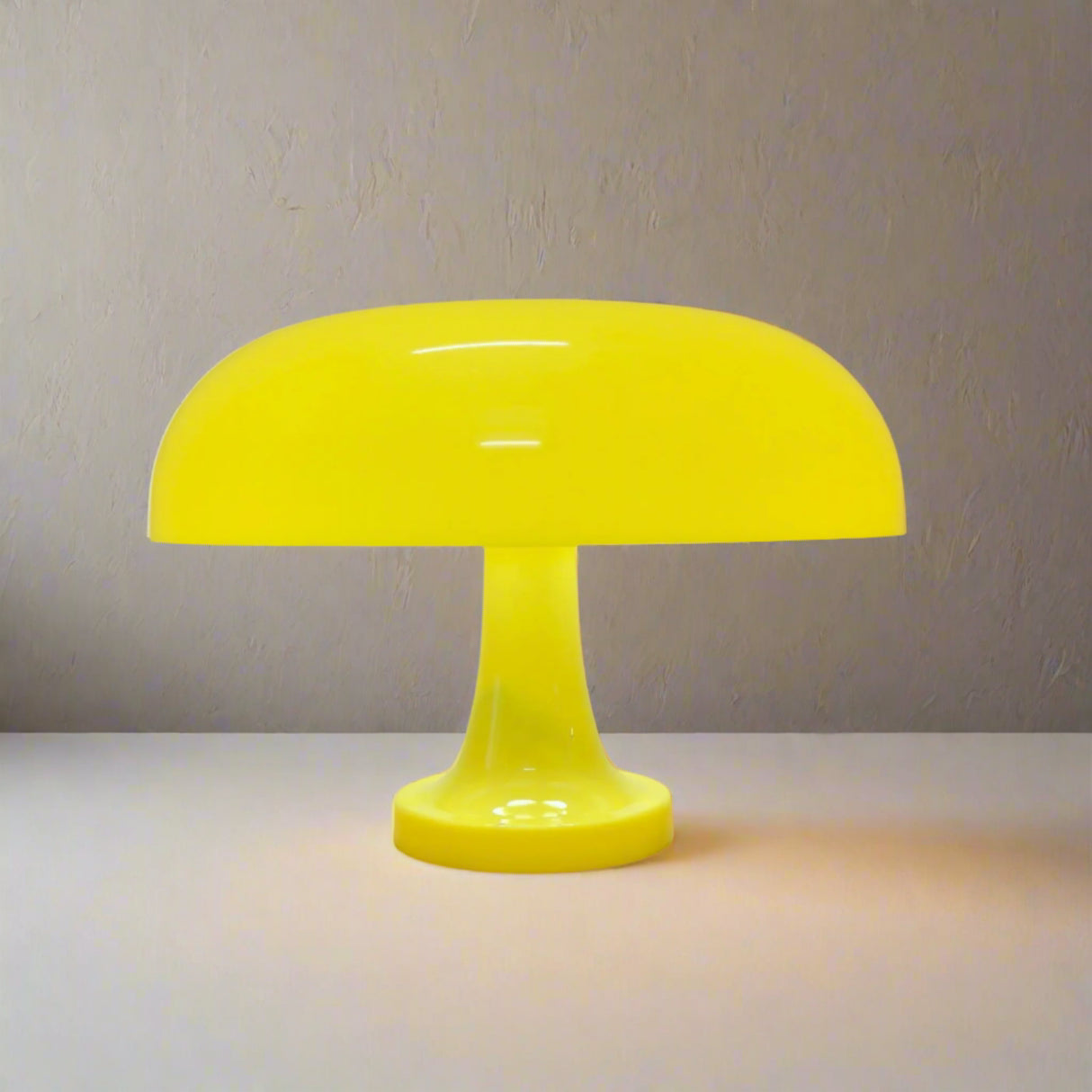 Yellow table lamp with a neutral background