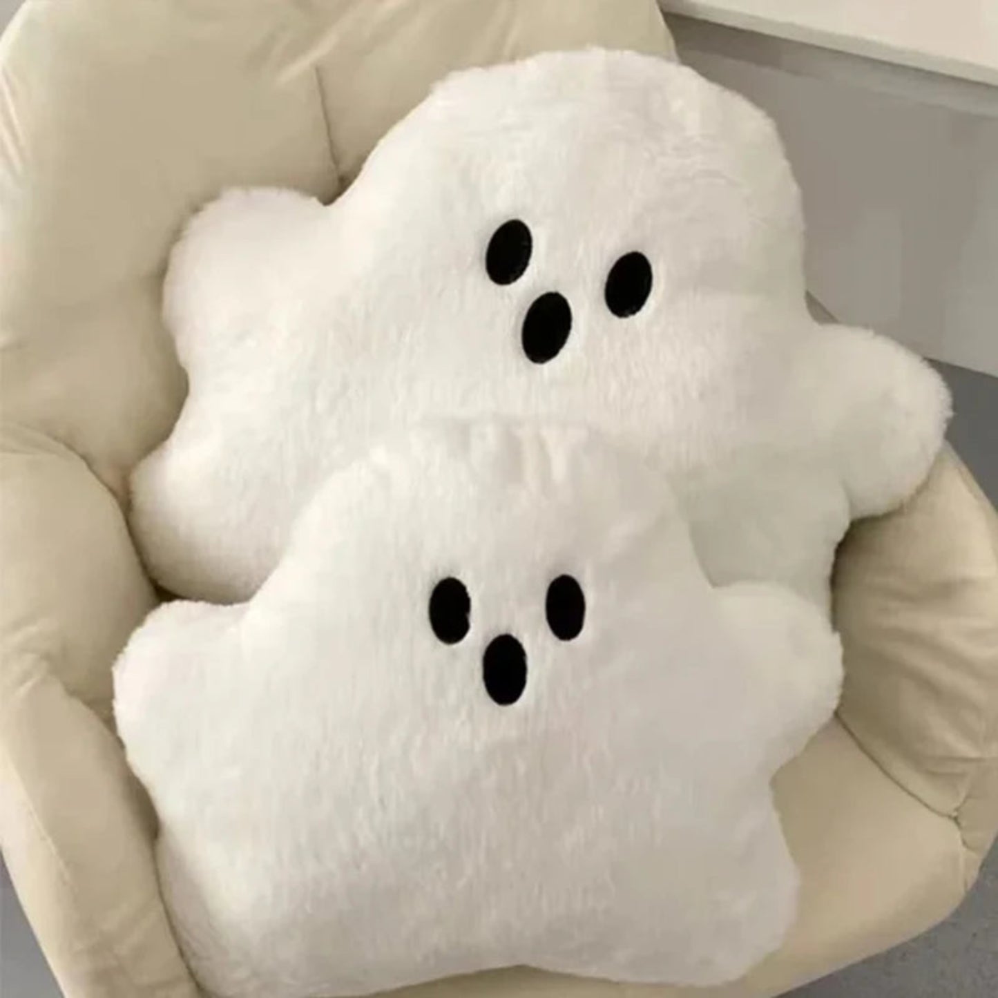 Cartoon Ghost Pillow – Soft Plush Halloween Accent